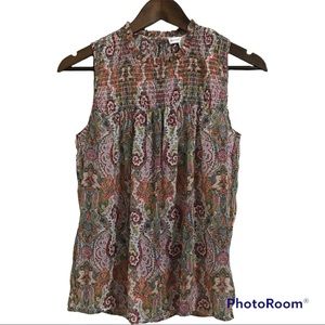 Maison d’ Amelie Paris Womens S Paisley Lightweight Semi-sheer Top Blouse New